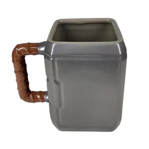 MARVEL DISNEY THOR HAMMER COFFEE MUG – GRAY CERAMIC 3D DESIGN - 16oz